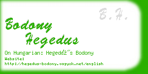 bodony hegedus business card